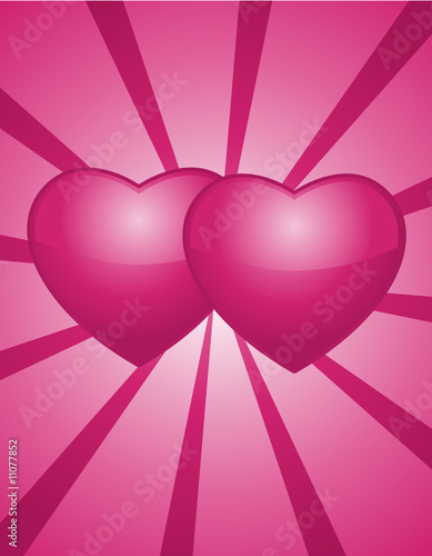 Two hearts background