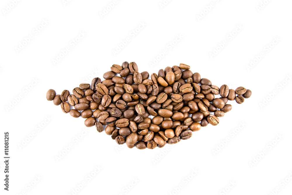 lips from coffee beans isolated on white lips from coffee beans isolated on white