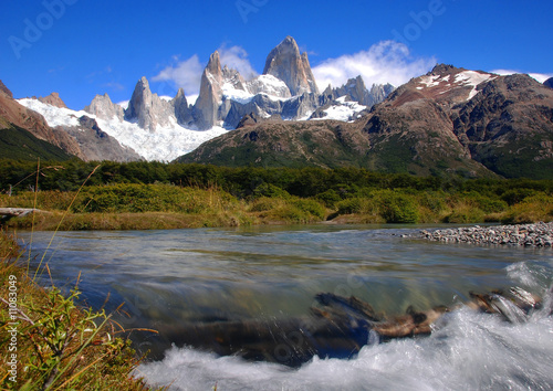 peaks of fitz roy mountain in patagonia