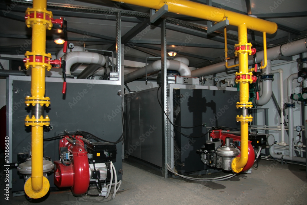 Naklejka premium gas boiler-house