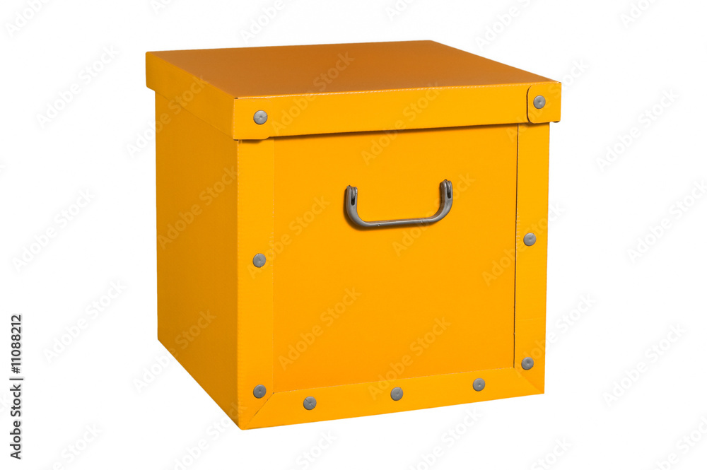 yellow cardboard box, isolated. yellow cardboard box, isolated.