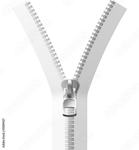 Vector white zipper