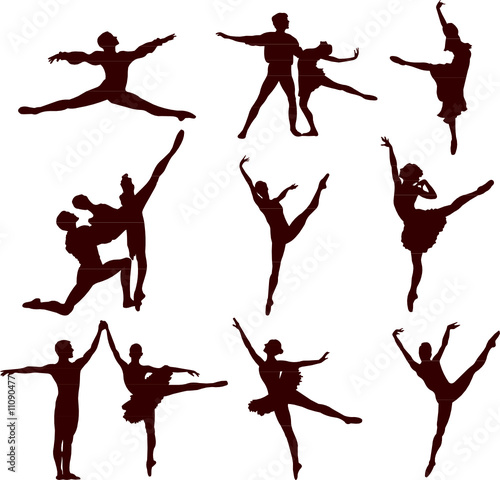 ballerina and ballet vector silhouette