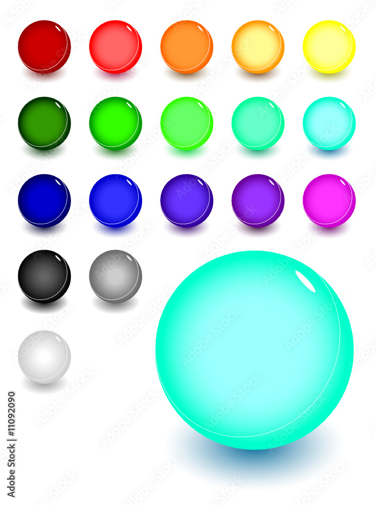 boutons colorés style billes