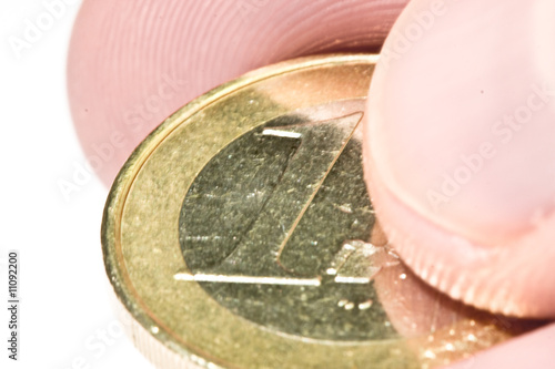 euro coin hand photo