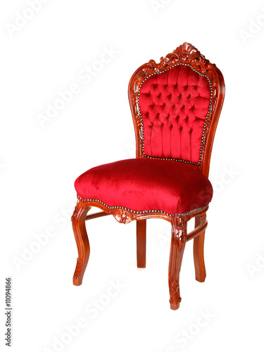 Old-style chair red velvet