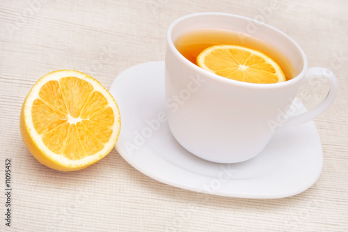 Tea with lemon.