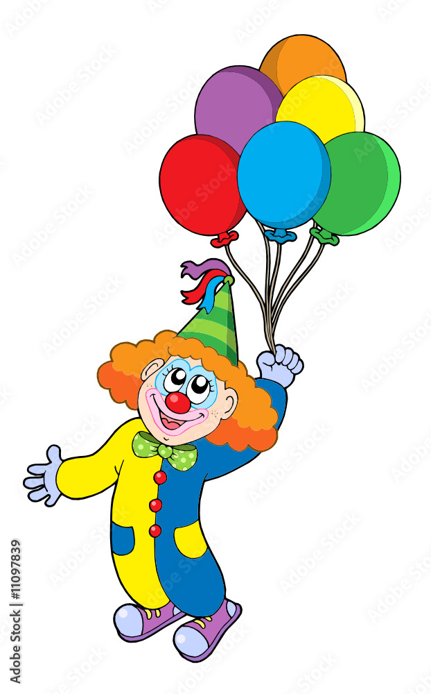 Flzing clown with balloons Flzing clown with balloons