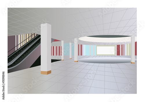 commercial center interior vector