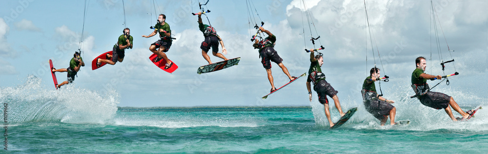 Photographie Figure de kitesurf décomposée : le downloop - Acheter-le sur  Europosters.fr