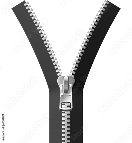Vector black zipper