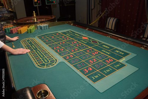 roulette table in casino