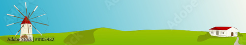 Spanish windmill - Web banner Vector illustration