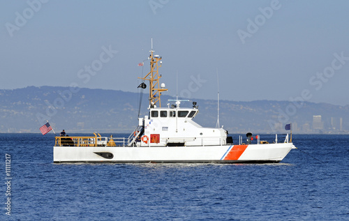 US Coast Guard anchored in the bay