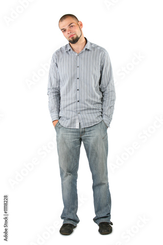 Fotografija Young beard man isolated on white background