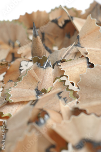 Pencil in an environment shavings