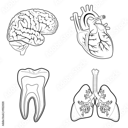 Vector medical icons. Black and white. Simply change.