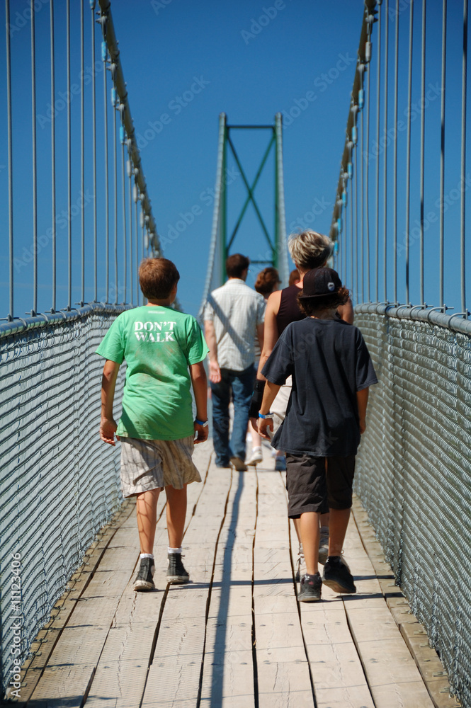 Naklejka premium Suspended pedestrian bridge