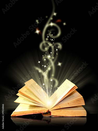 Open book magic on black