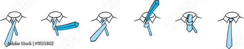 Instructions how to tie a simple "four-in-hand" necktie knot