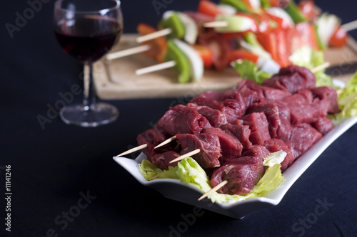 Brochette de boeuf et de légumes