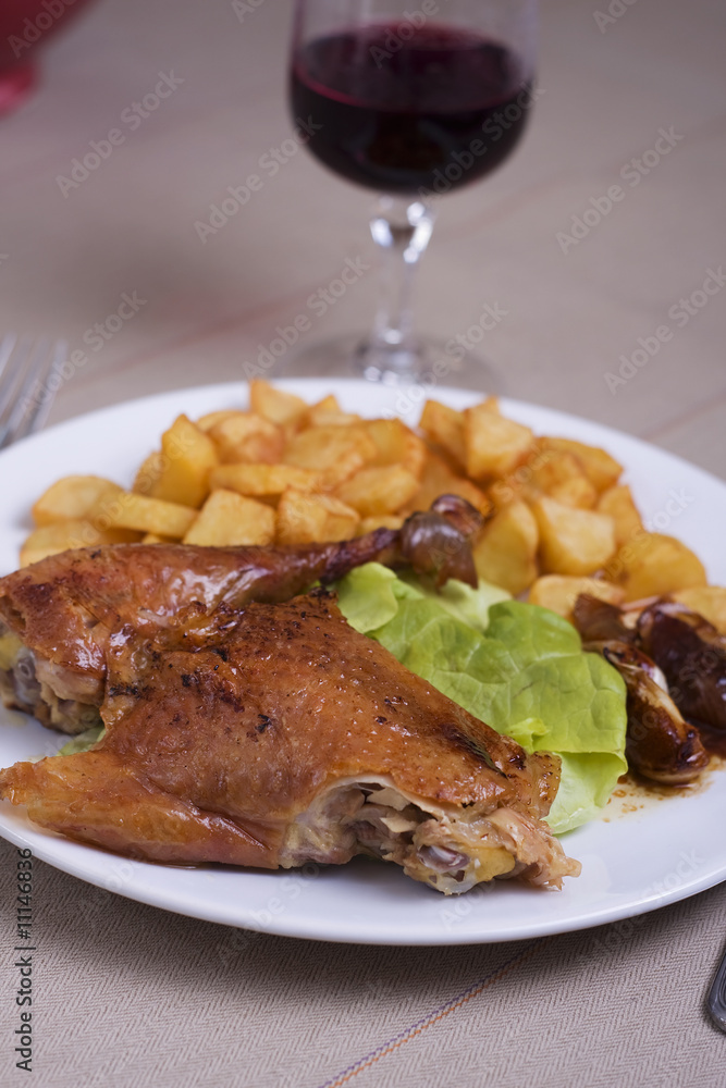 Poulet roti frites Poulet roti frites