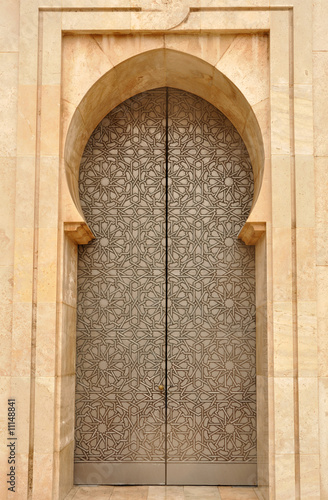 Door in Hassan II Mosque, Casablanca Morocco