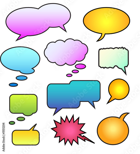 Colourful Speech Bubble Set