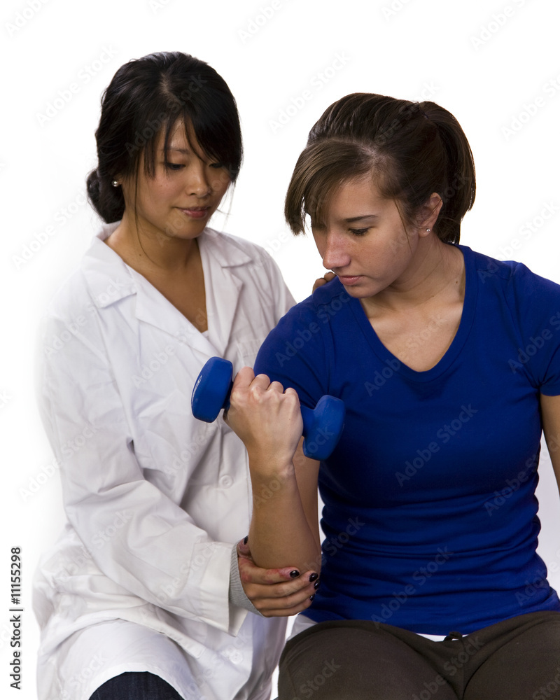 physical therapist helps a patient physical therapist helps a patient