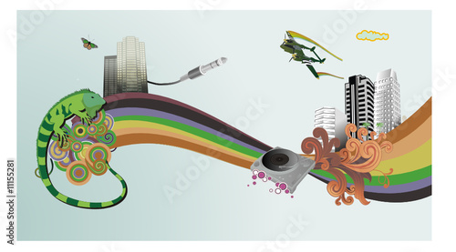 composicion urbana abstracta en vector