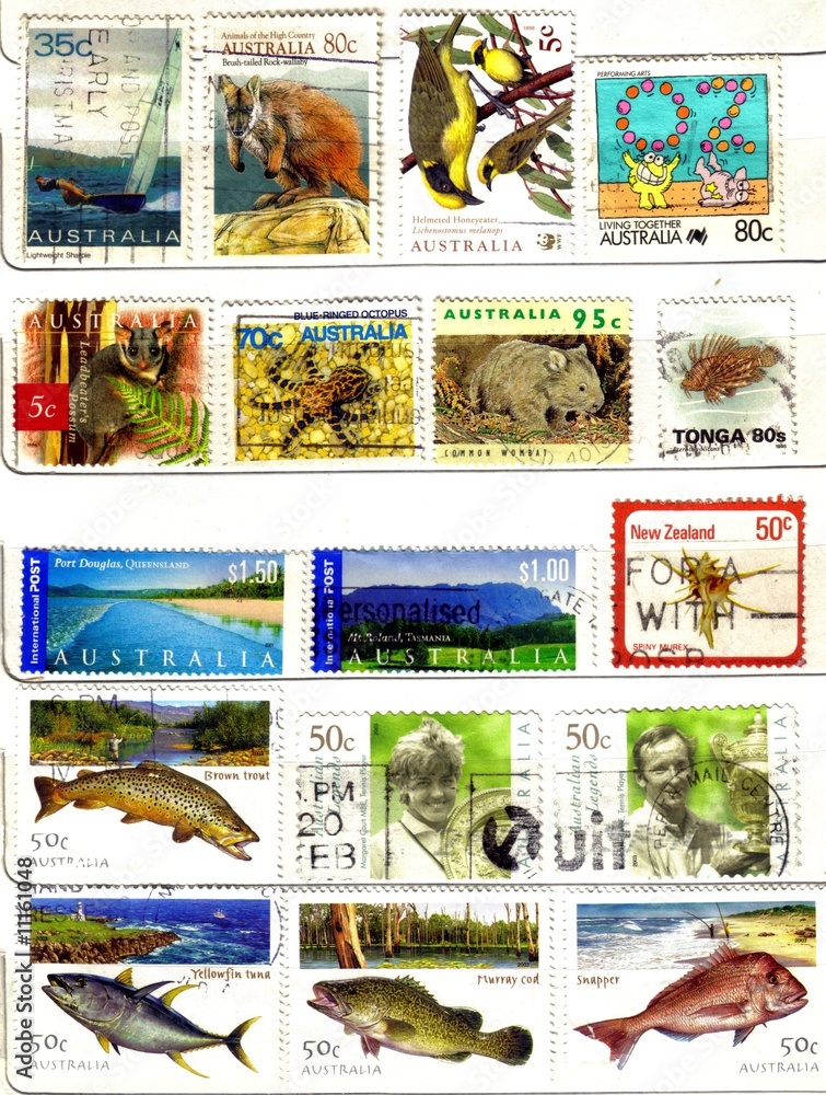 old stamps from oceania