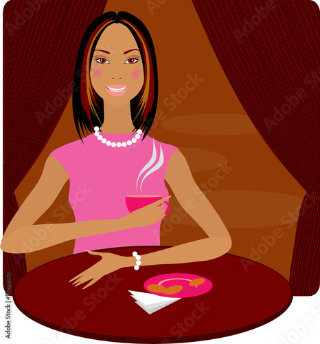 Girl drinking coffe