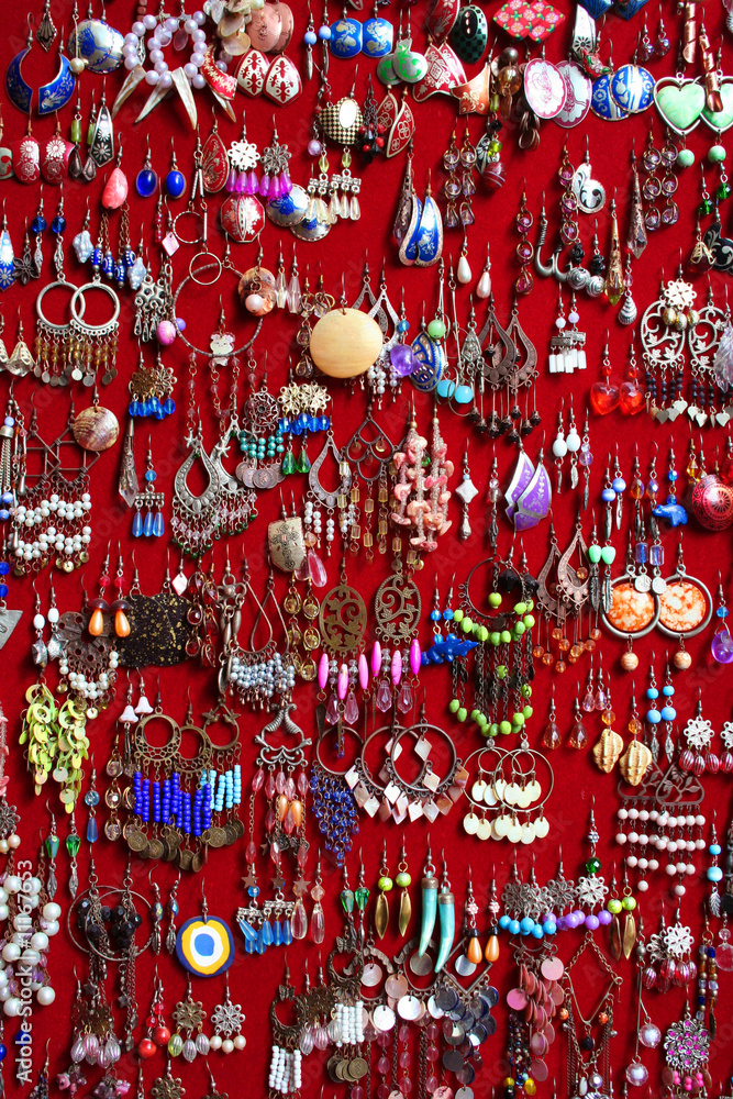 lots of earrings as background lots of earrings as background