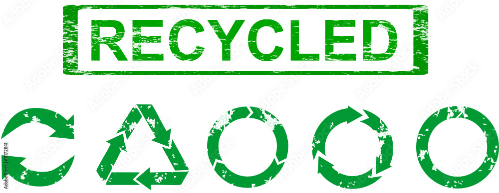 Set of recycling symbols - Rubber stamp vector Set of recycling symbols - Rubber stamp vector
