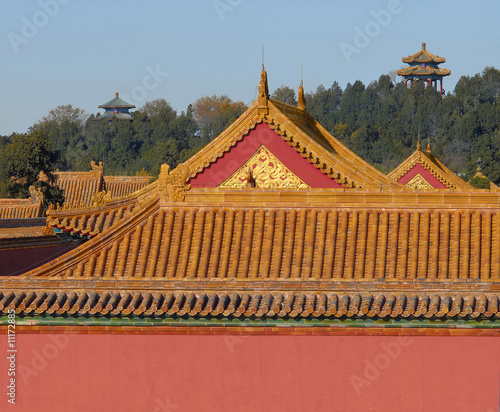 Forbidden City roofs in Peking