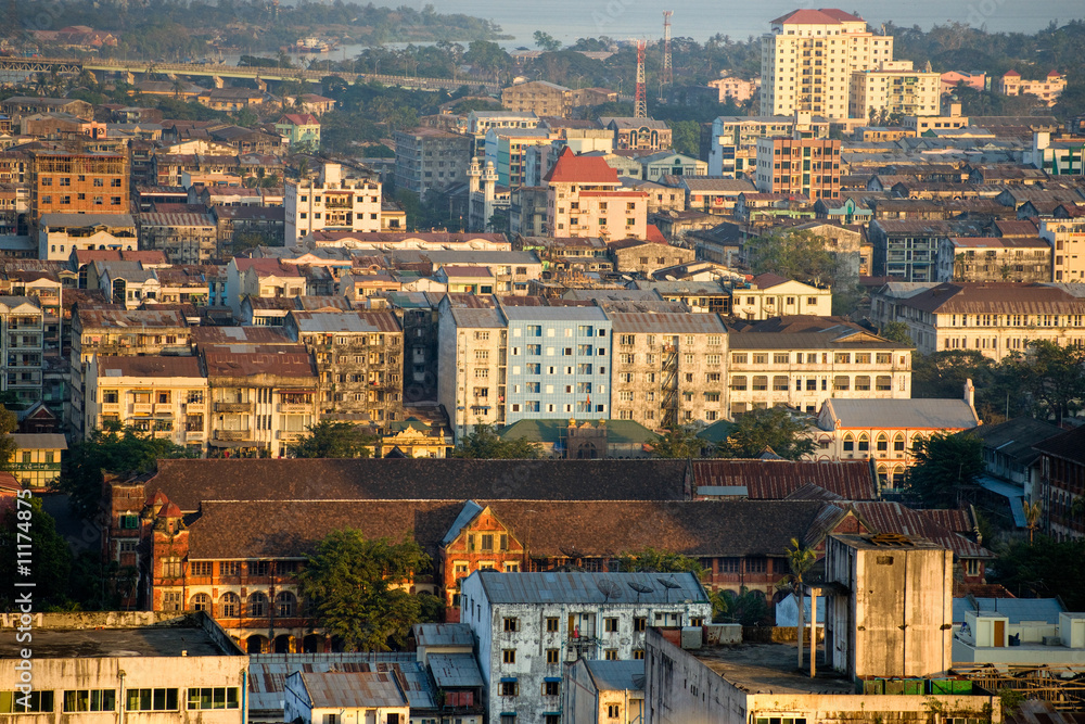 View of Yangon, Myanmar.