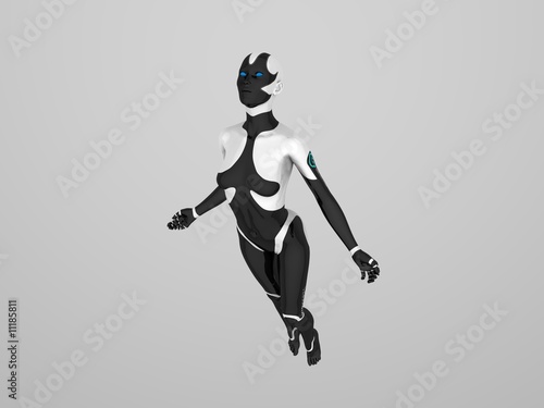 cyborg female flying