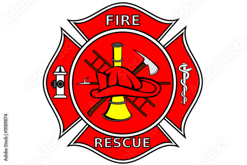 A Firefighter patch with symbols