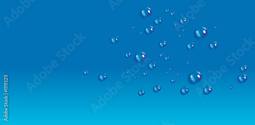 Drops on blue surface
