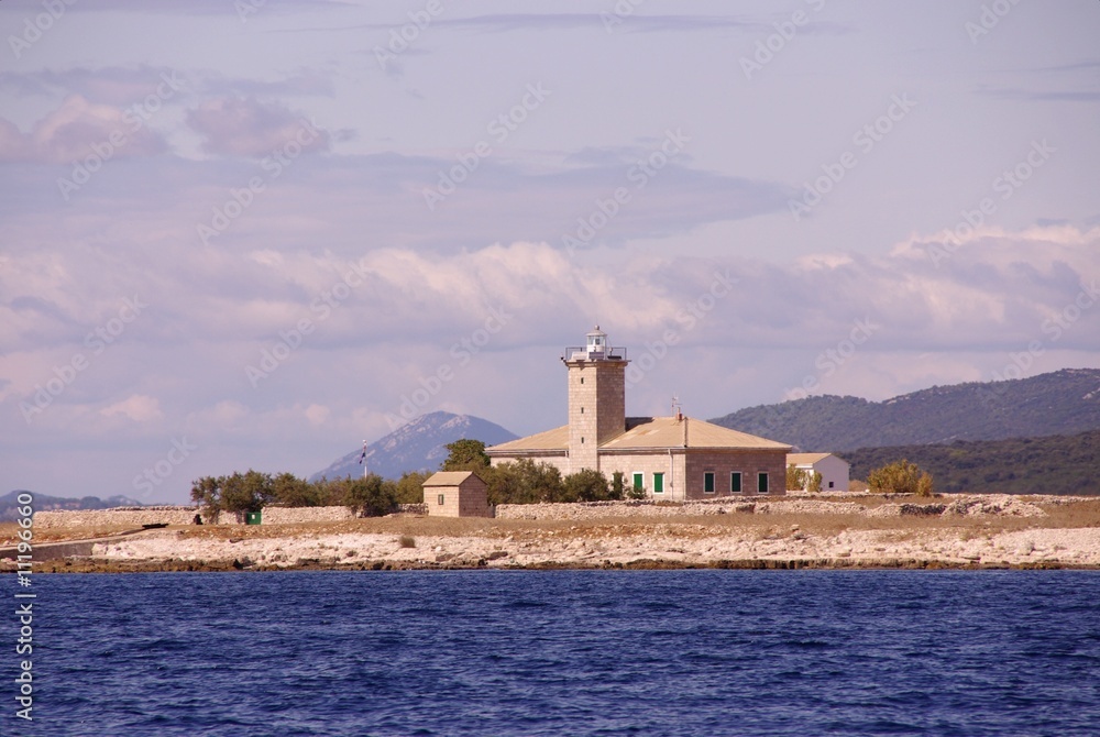The lighthouse of Grujica in Croatia The lighthouse of Grujica in Croatia