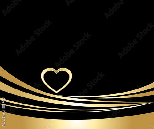 Golden and black valentine's background