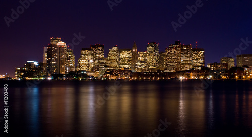 Boston Skyline at Night © Aneese