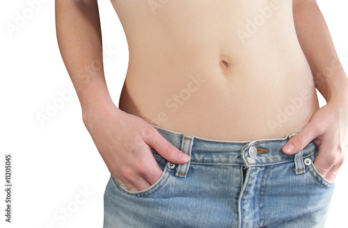 Woman's Stomach Isolated