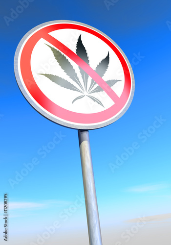 No drugs sign against the blue sky photo