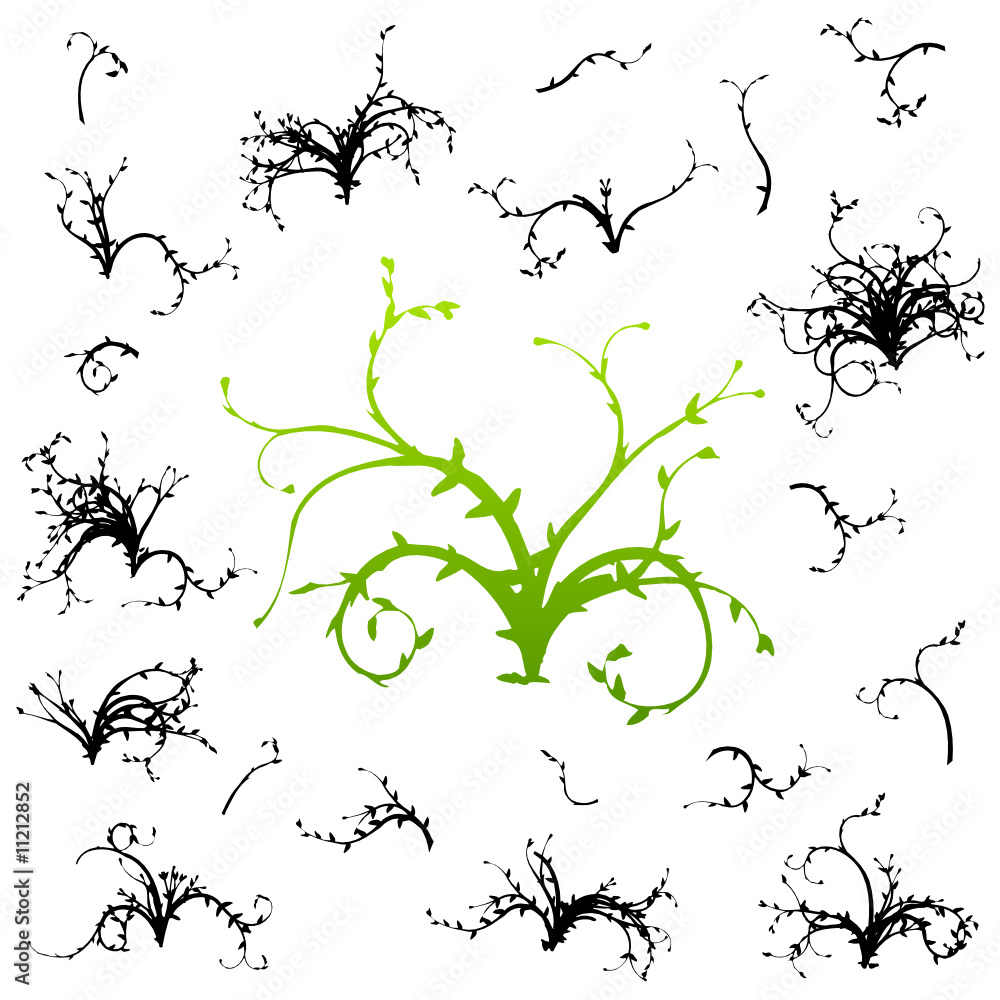 Naklejka premium Vector abstract plants