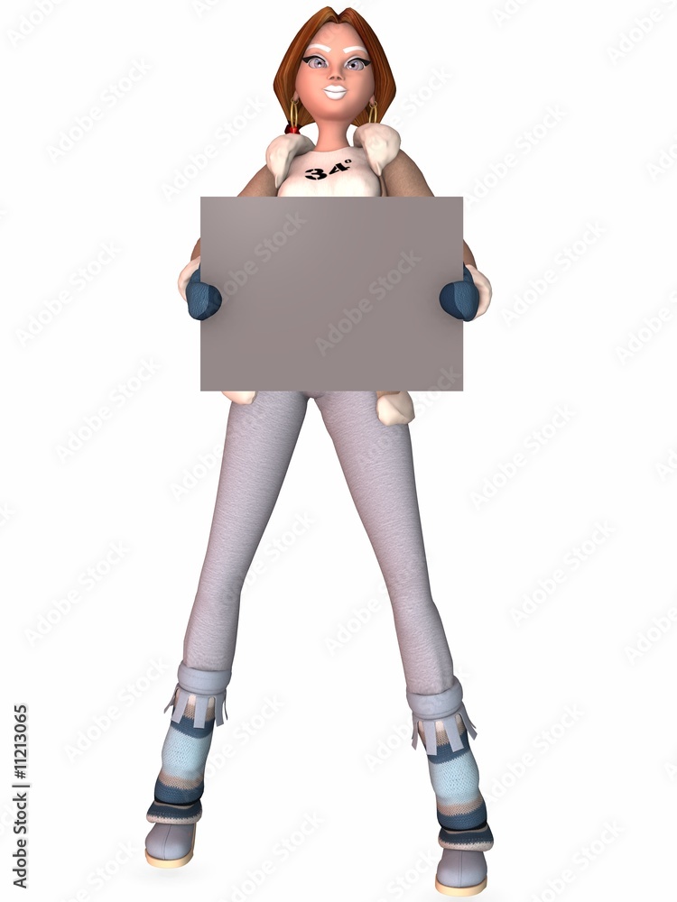 Toon Girl mit Winterkleidung Toon Girl mit Winterkleidung