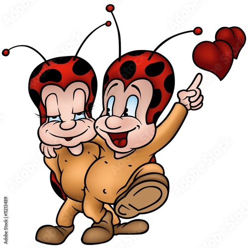 Two Ladybirds - colored car...