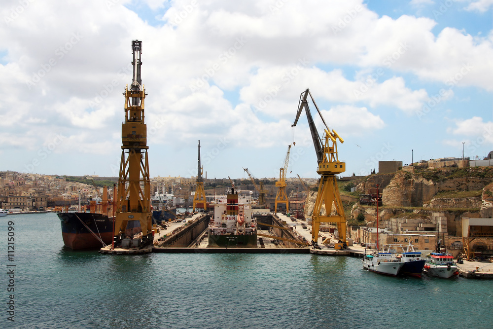 dockyard - shipyard - on Malta