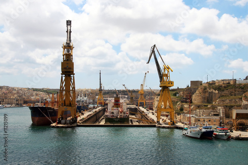 dockyard - shipyard - on Malta Fototapet