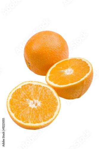 a group of fresh oranges isolated on white background